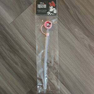 Disney Minnie Mouse Pink and White Straw Set